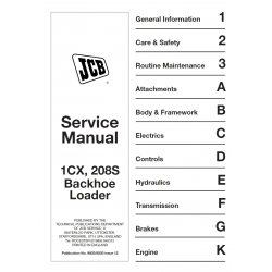 JCB instrukcje napraw + schematy + DTR: JCB 1CX, 208S instrukcja naprawy - polska wersja językowa